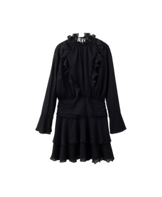 Women's Long-Sleeve Ruffled Mini Dress