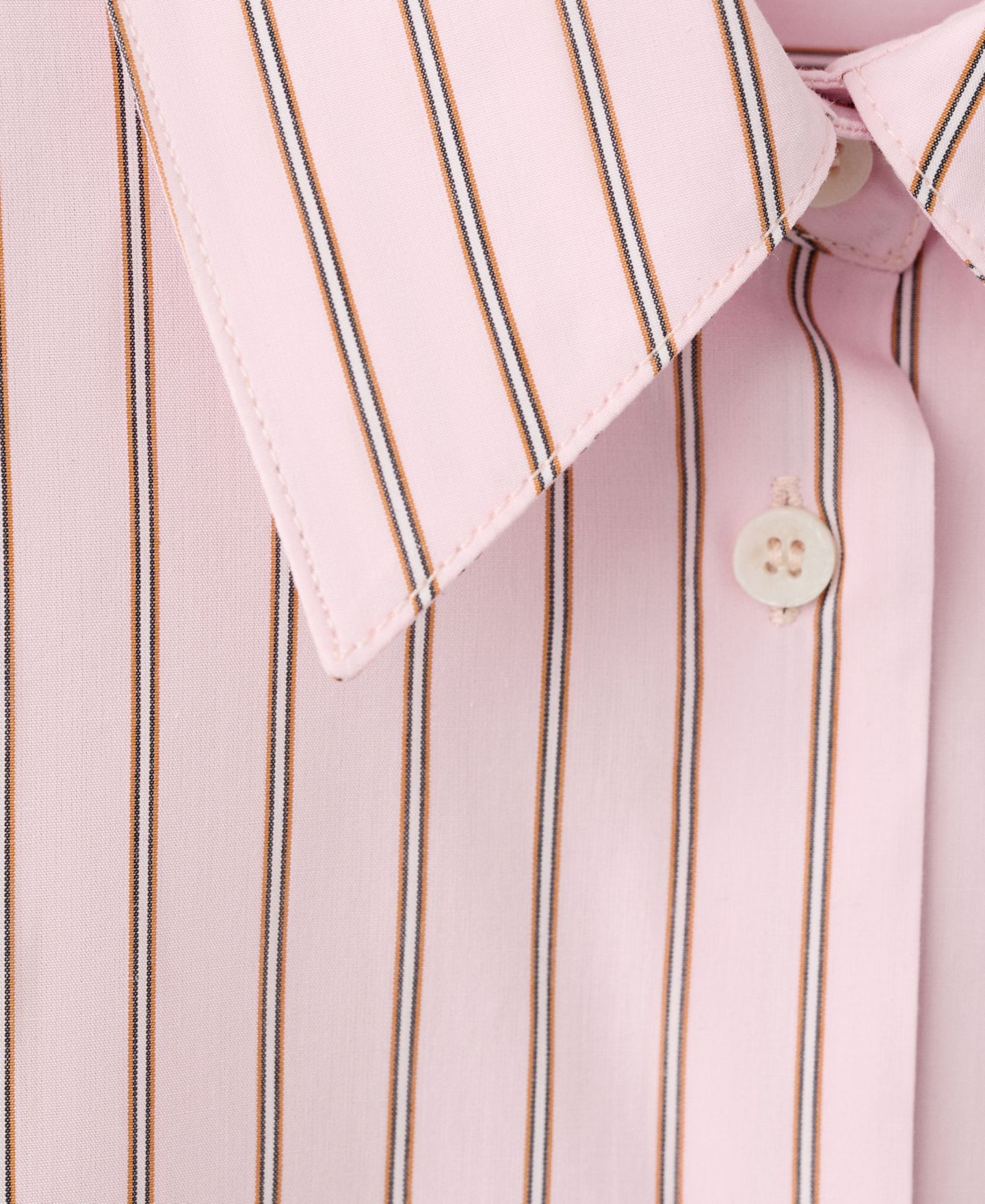Женская рубашка Mango Collared Long-Sleeve Striped, цвет: Розовый — фото 5