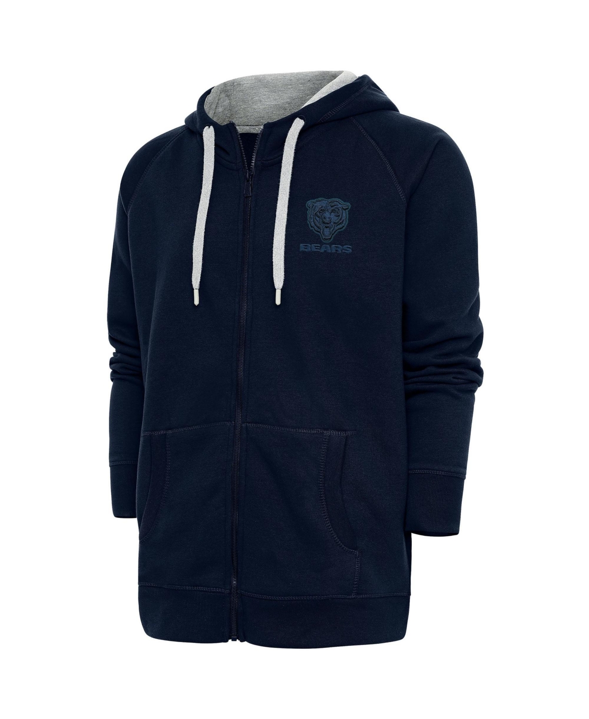 Antigua Men's Navy Chicago Bears Tonal Logo Victory Full-Zip Hoodie - Navy