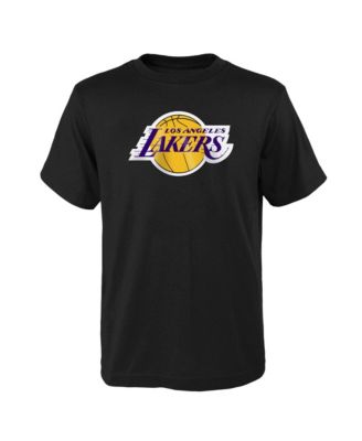 Big Boys' and Girls' Black Los Angeles Lakers Primary Logo T-Shirt