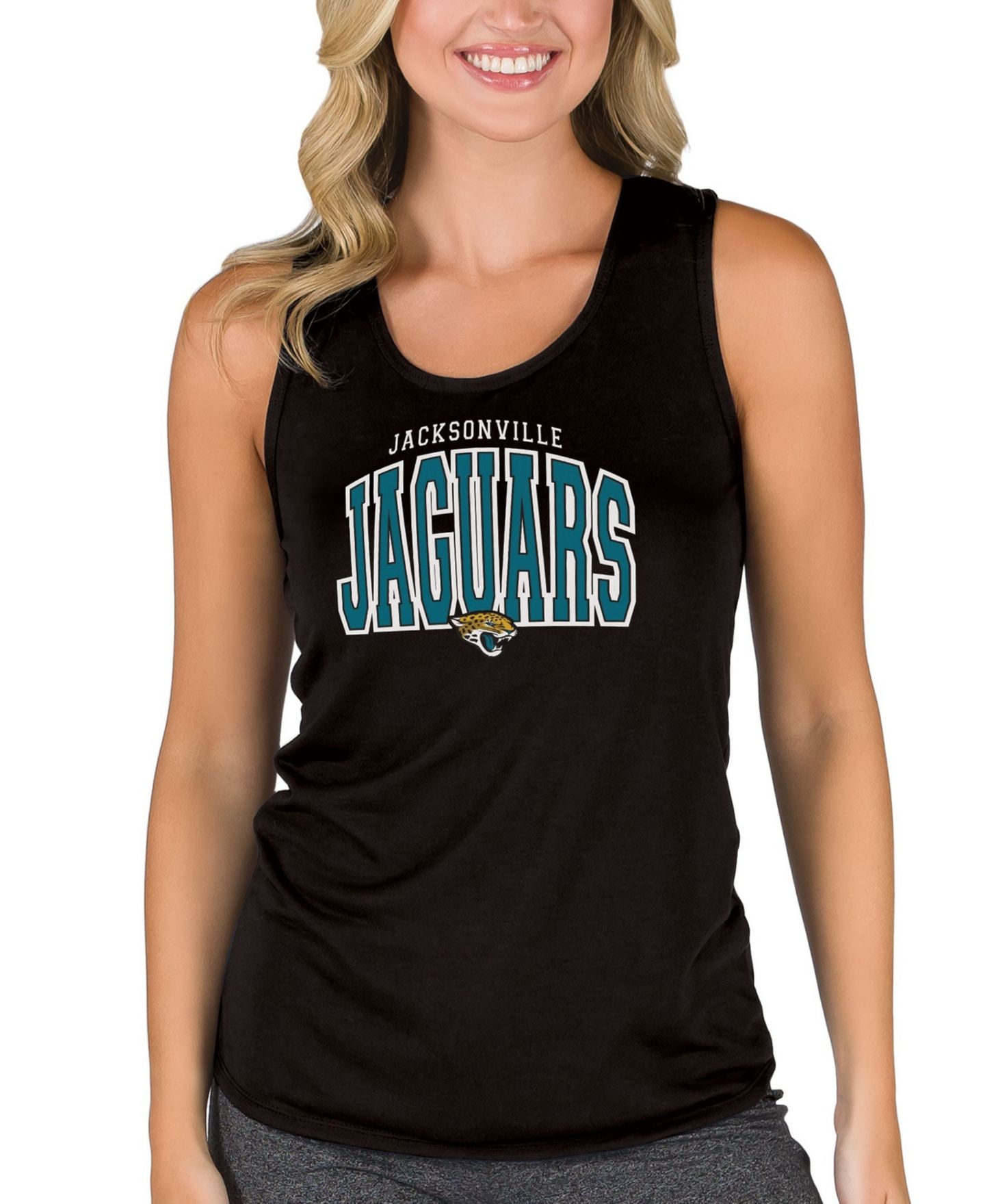 Женский топ Concepts Sport Black Jacksonville Jaguars Marathon Racer Back — фото 1