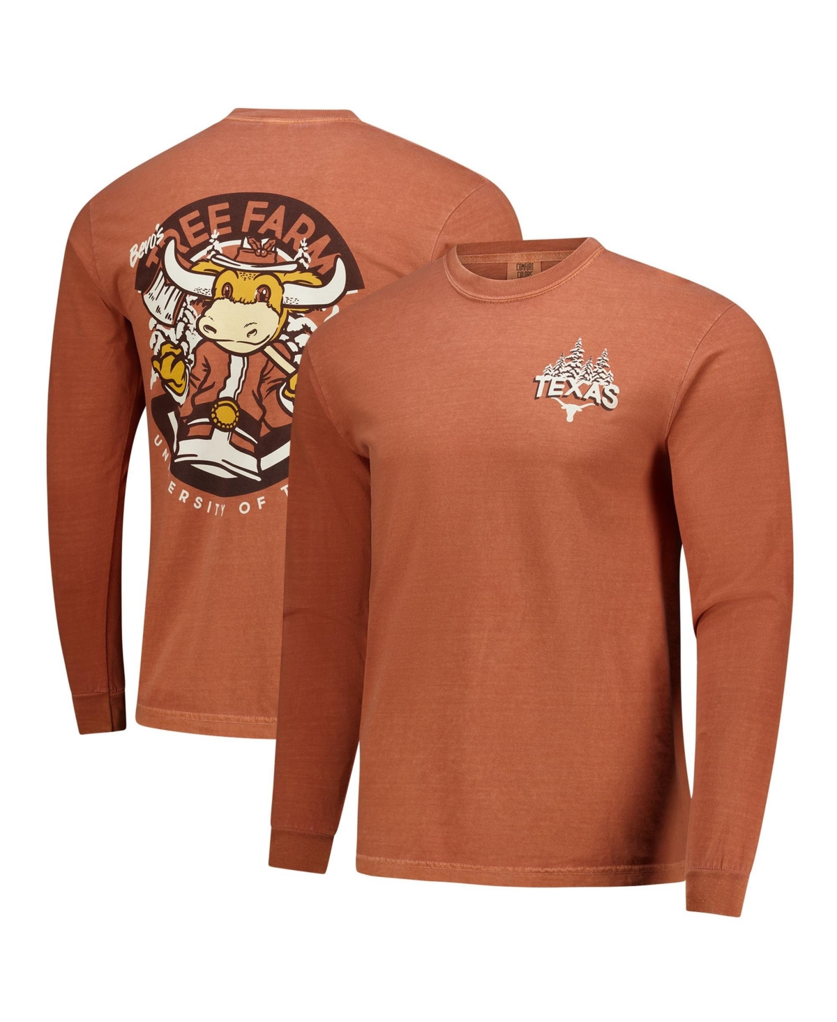 Image One Men's Texas Orange Texas Longhorns Tree Farm Comfort Colors Long-Sleeve T-Shirt - Texas Orange