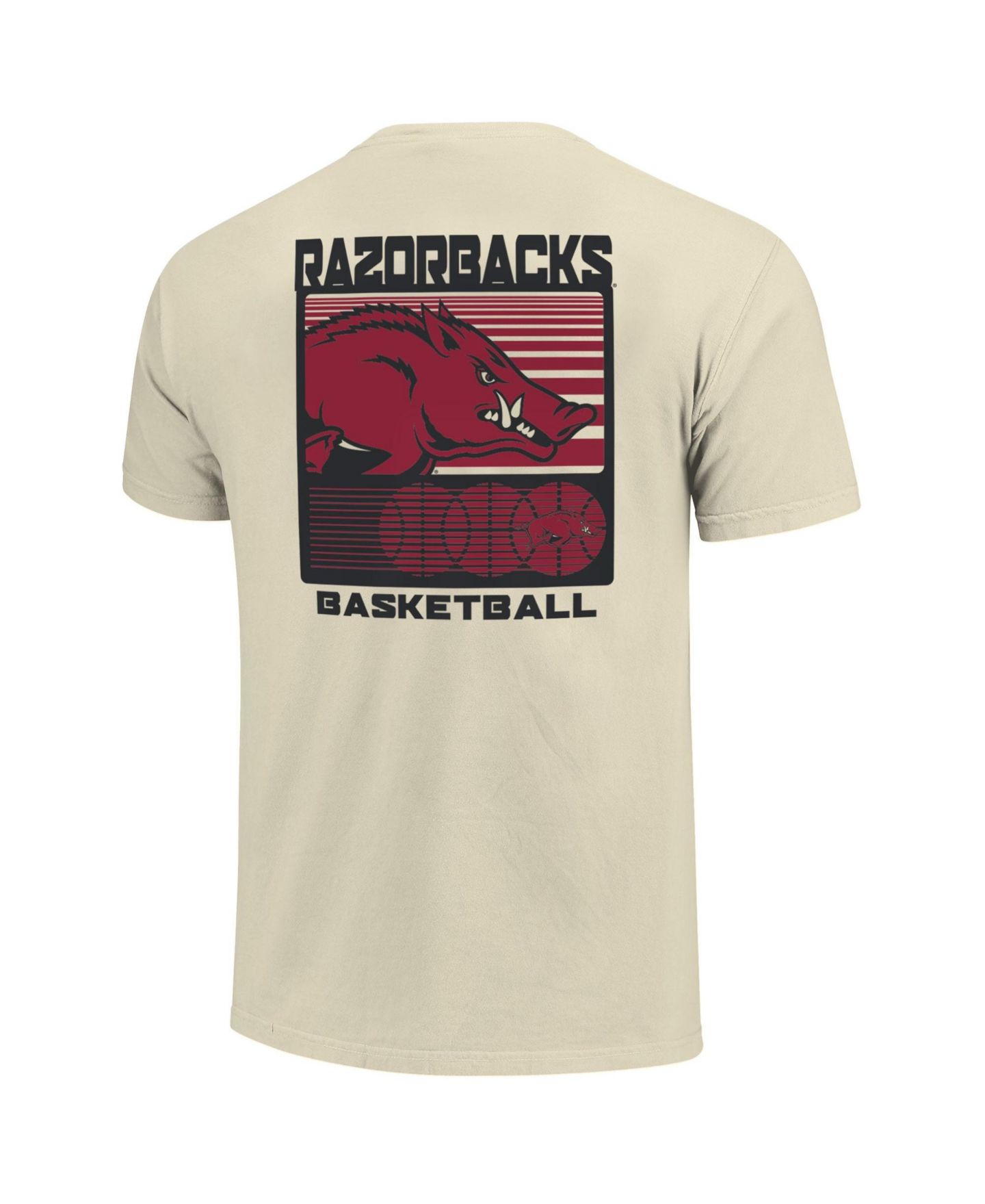 Мужские футболки Image One Cream Arkansas Razorbacks Basketball Staredown Comfort Colors — фото 3