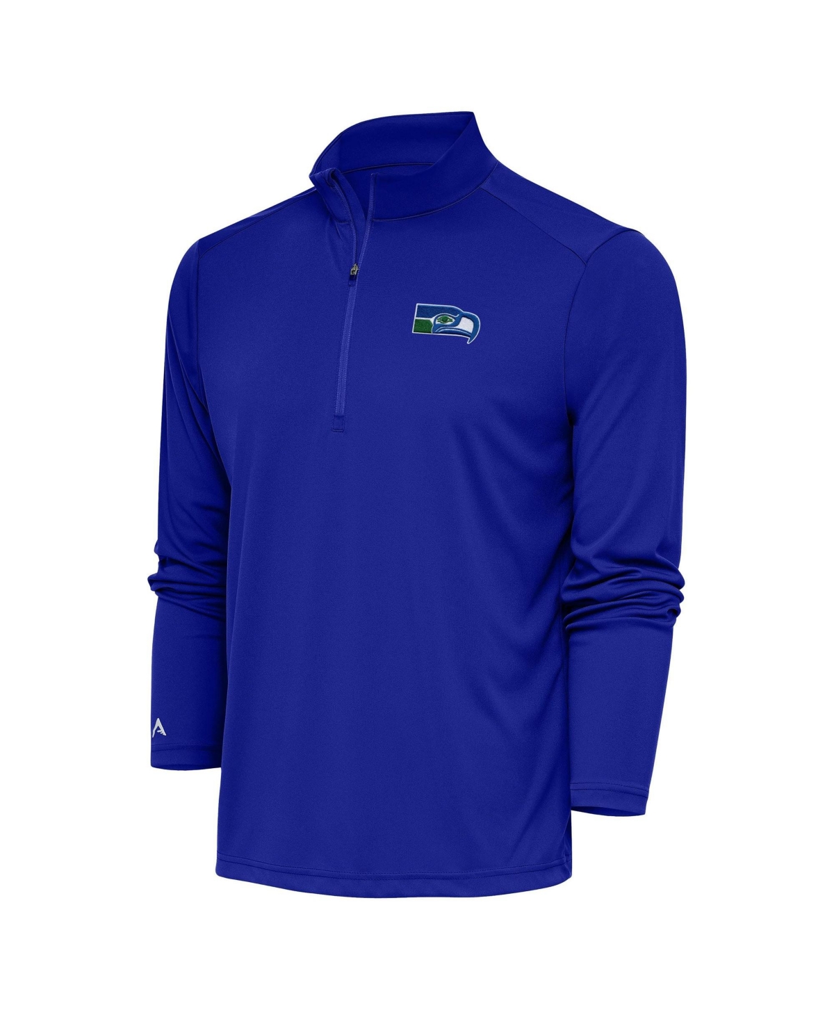 Antigua Men's Royal Seattle Seahawks Throwback Logo Tribute Quarter-Zip Pullover - Royal