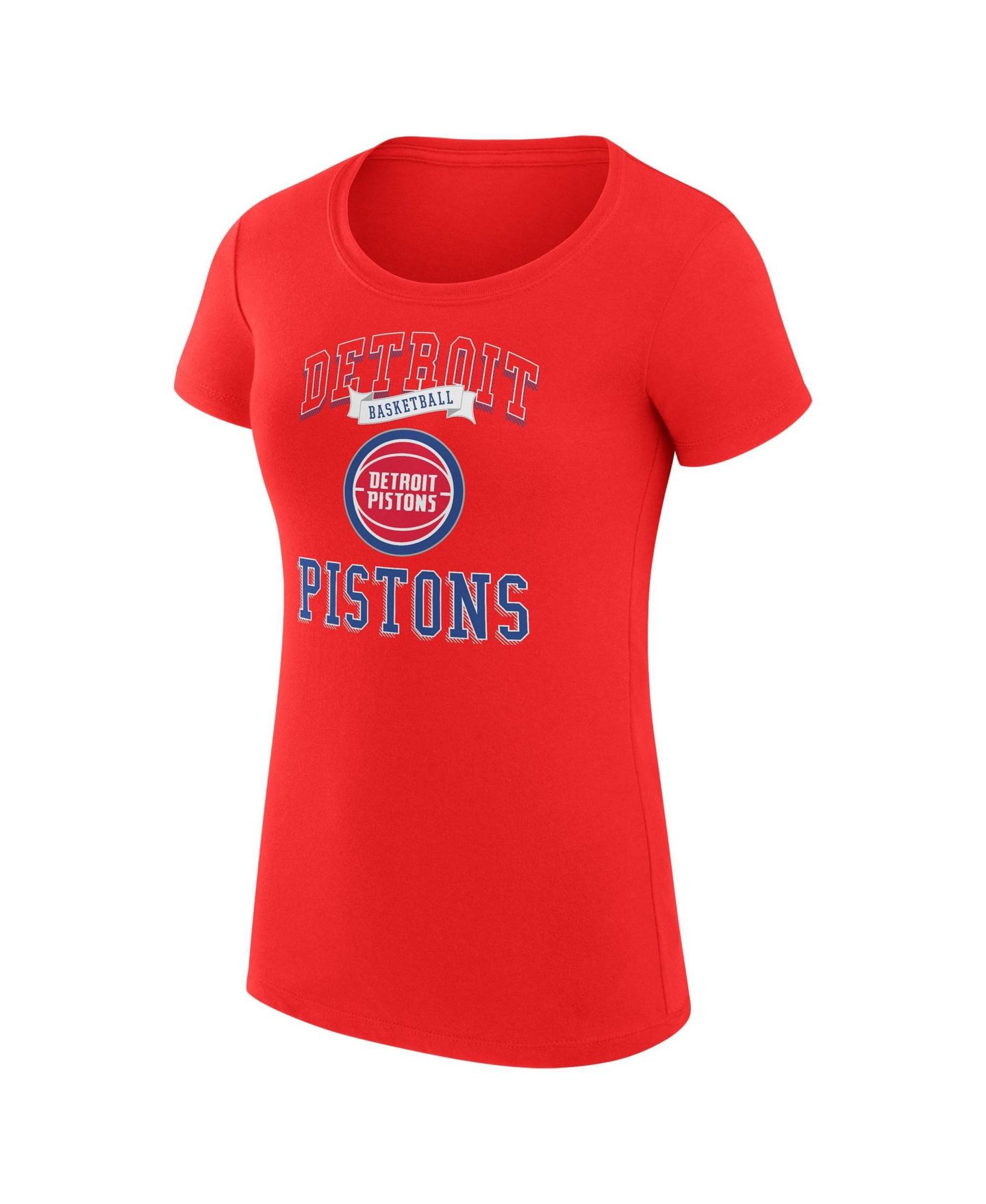 Женская футболка G-III 4Her by Carl Banks Red Detroit Pistons Super-Slim Fit Lightweight Team Logo — фото 2
