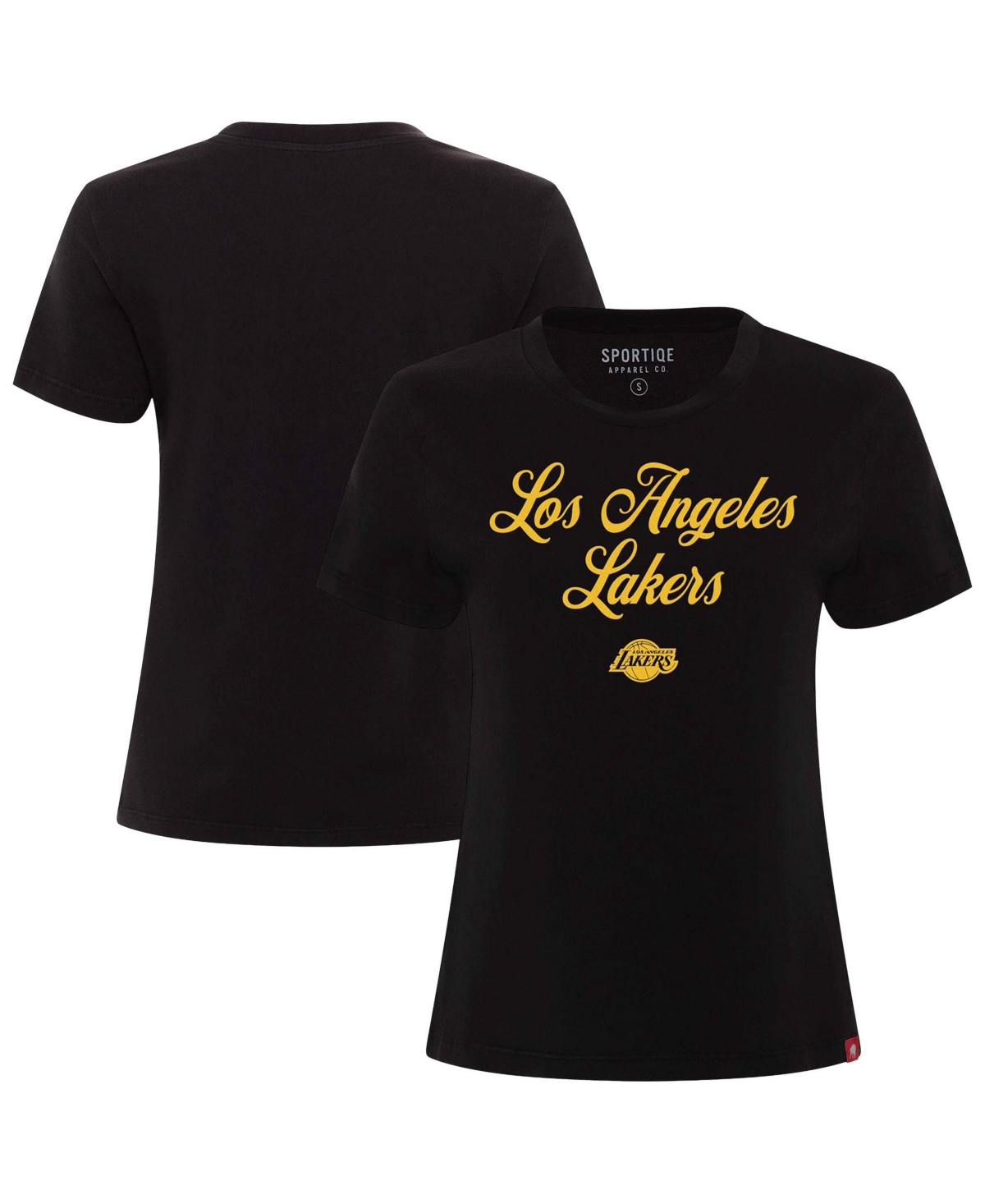 Sportiqe Women's Black Los Angeles Lakers Arcadia T-Shirt - Black