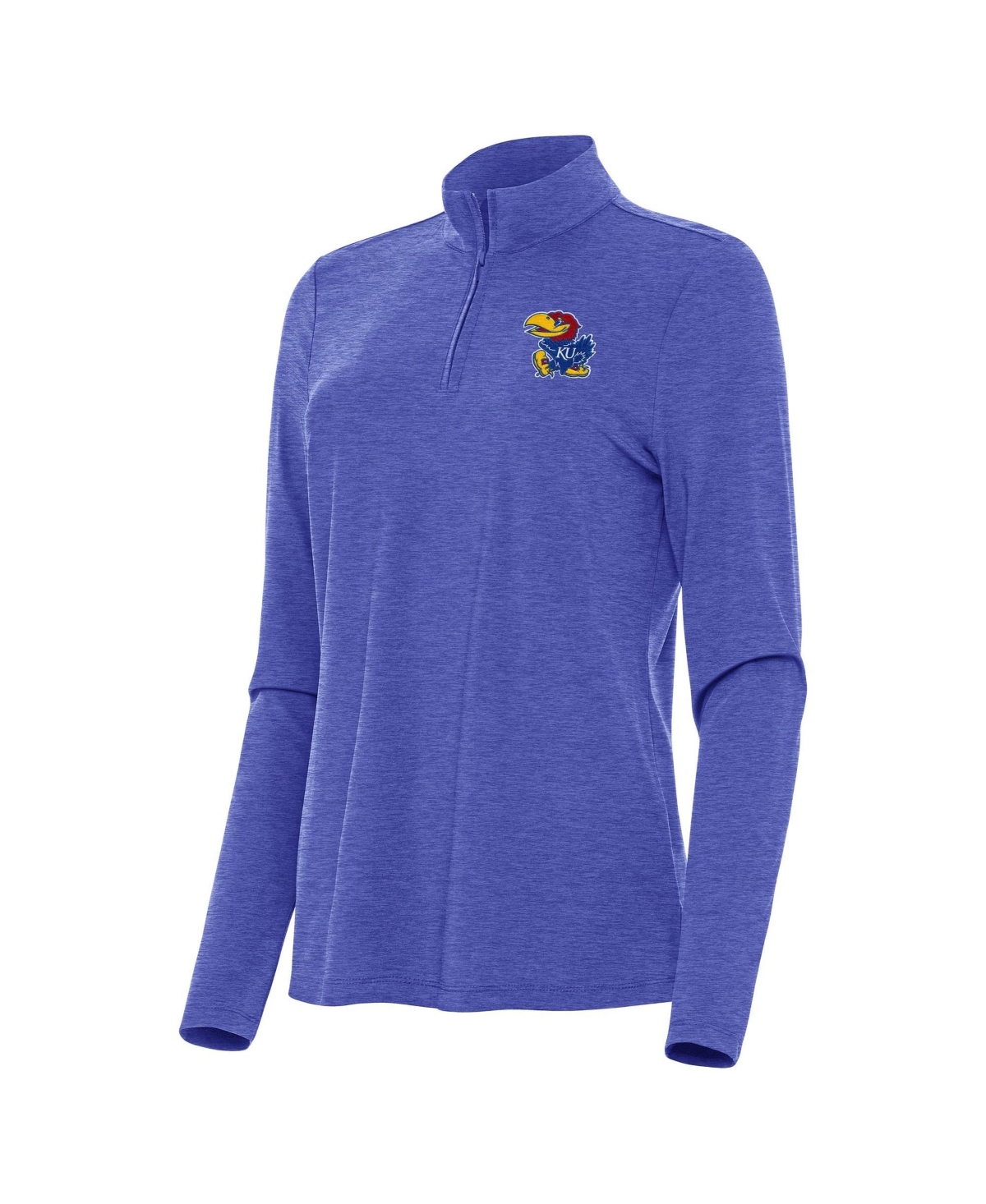 Antigua Women's Heather Royal Kansas Jayhawks Bright Quarter-Zip Top - Heather Royal