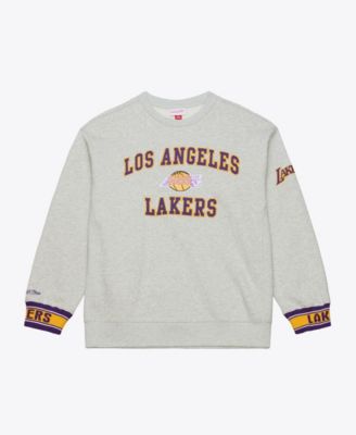 Men's Mitchell Ness Gray Los Angeles Lakers Team Celebration Fleece Sweatshirt