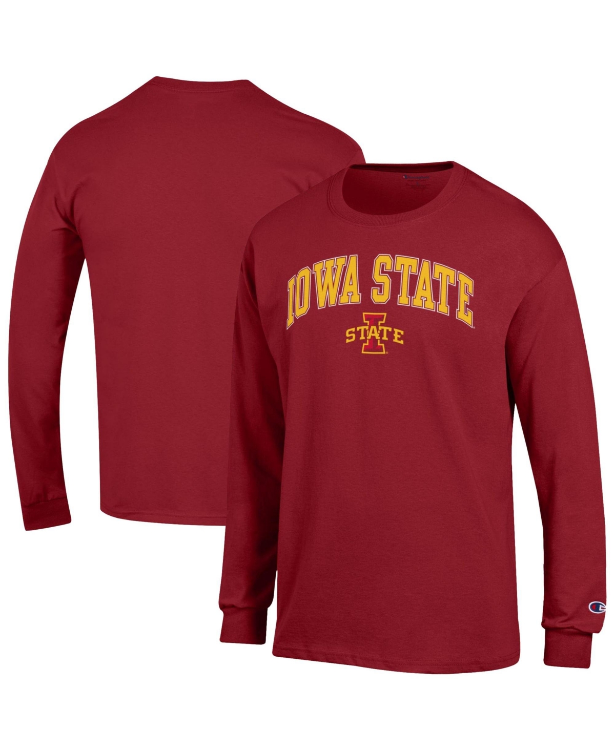 Champion Men's Champion Cardinal Iowa State Cyclones Arch Over Logo Long-Sleeve T-Shirt - Cardinal