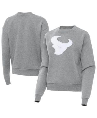 Women's Heather Gray Houston Texans Victory Pullover Sweatshirt
