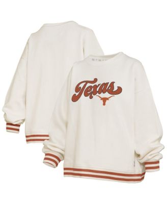 Women's Cream Texas Longhorns Bonanza Chenille Ribbed Sweatshirt
