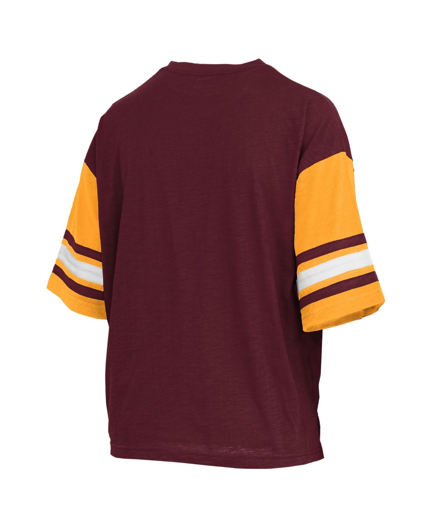Женская футболка Pressbox Maroon Minnesota Golden Gophers Sunday Color block Seal Slub — фото 3