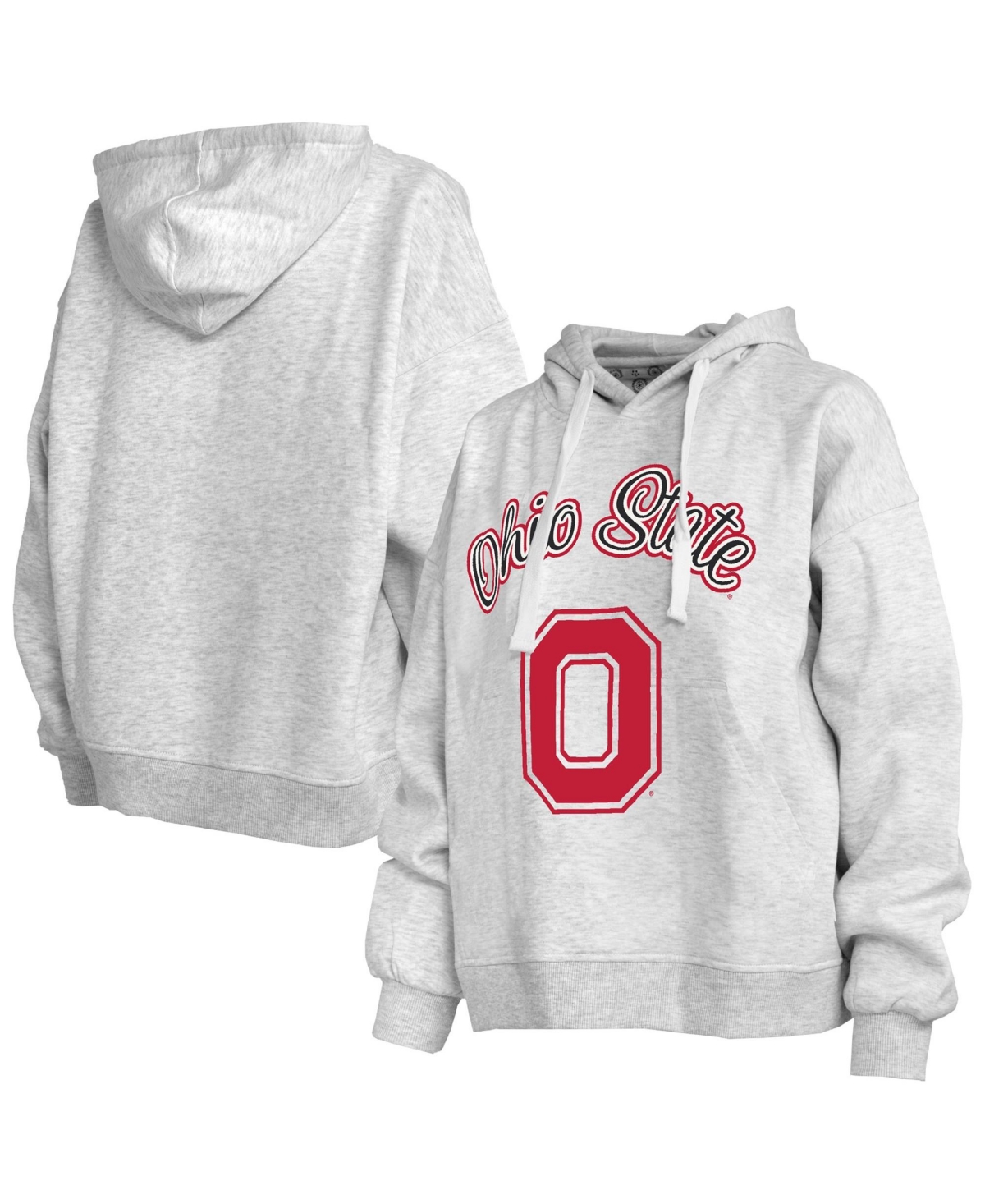 Pressbox Women's Heather Gray Ohio State Buckeyes Janise Pullover Hoodie - Heather Gray