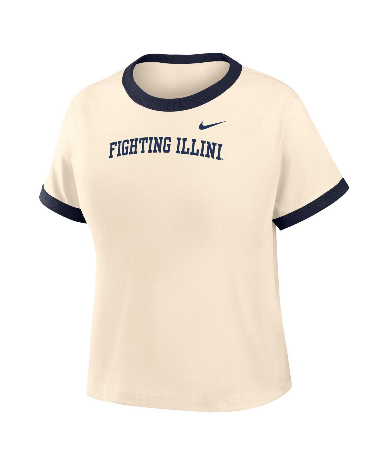 Женская футболка Nike Natural Illinois Fighting Illini Ringer Mod Cropped — фото 1