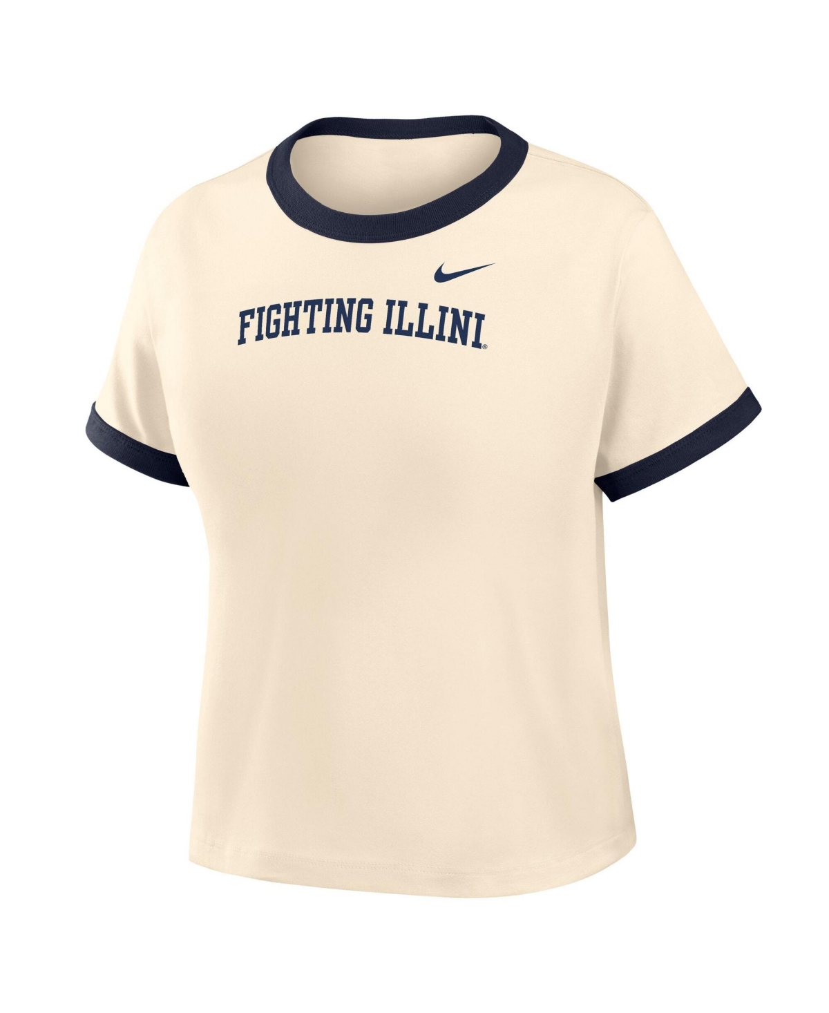 Nike Women's Natural Illinois Fighting Illini Ringer Mod Cropped T-Shirt - Natural