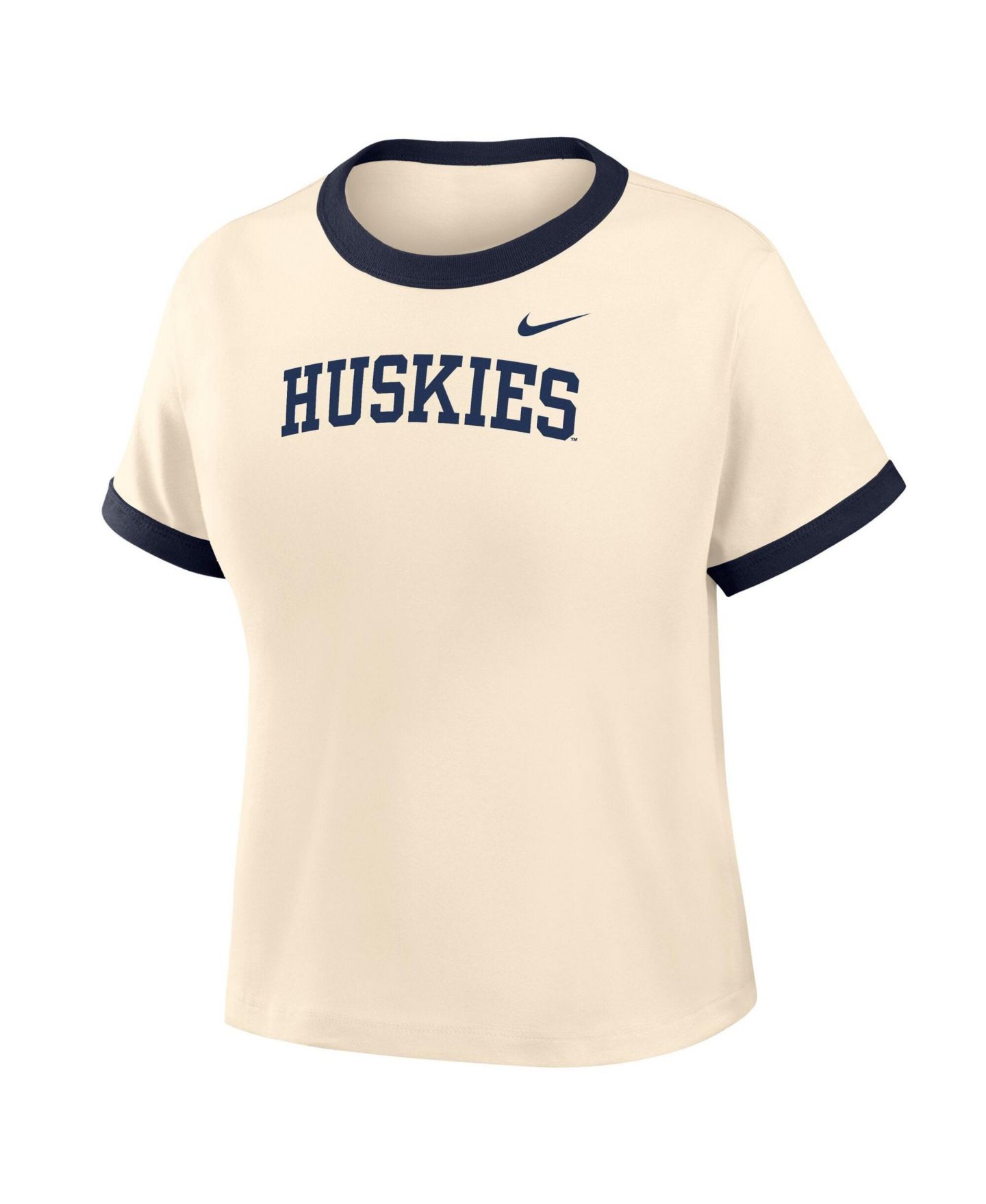 Женская футболка Nike Natural UConn Huskies Ringer Mod Cropped — фото 1