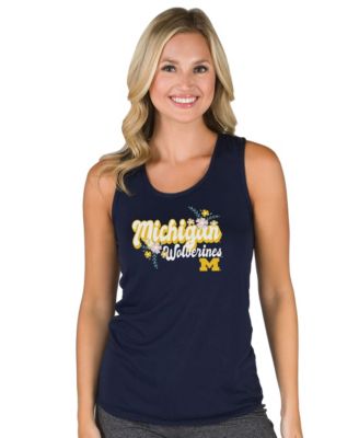 Women's Navy Michigan Wolverines Marathon Racerback Tank Top