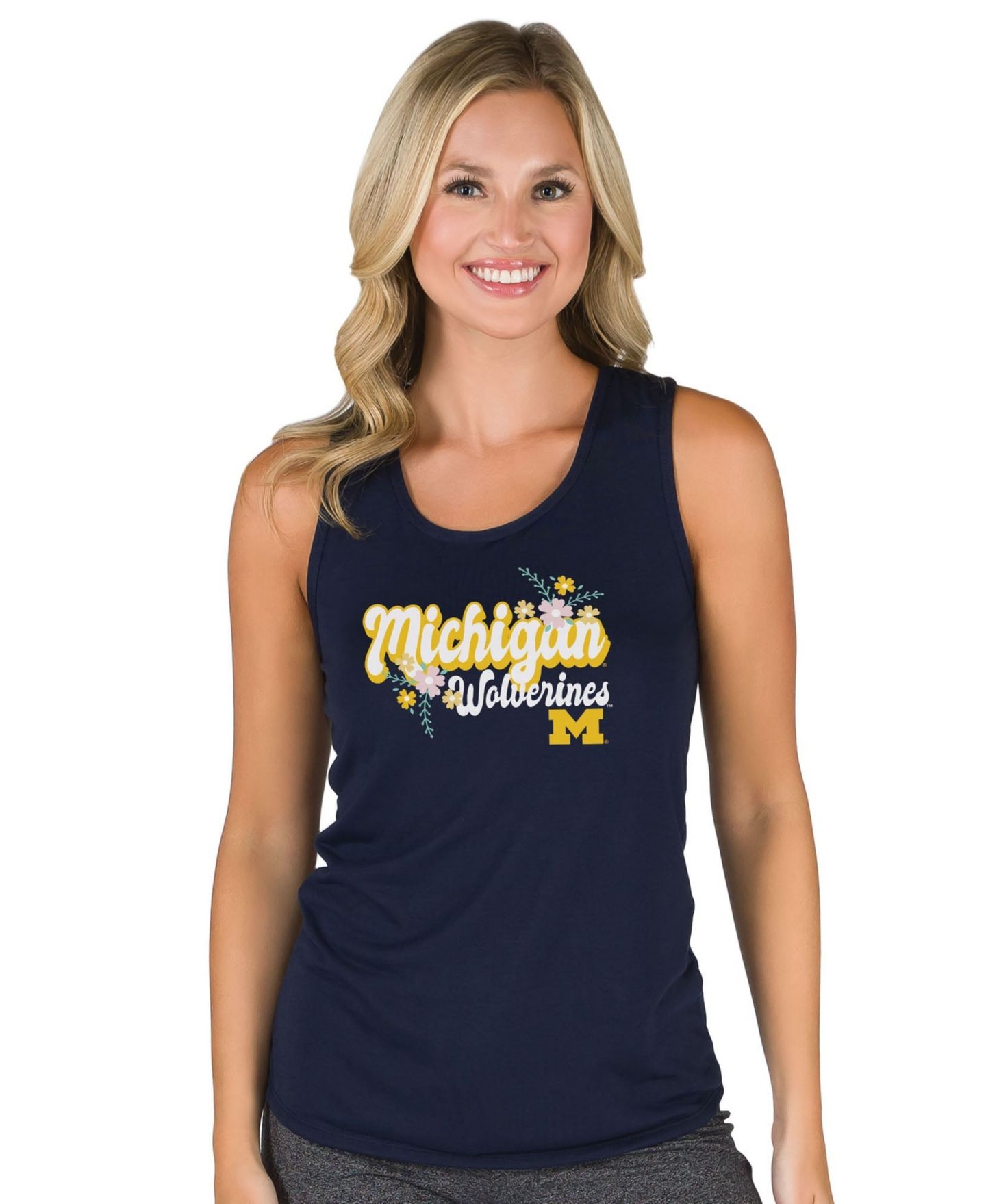 Женский топ Concepts Sport Navy Michigan Wolverines Marathon Racerback — фото 1