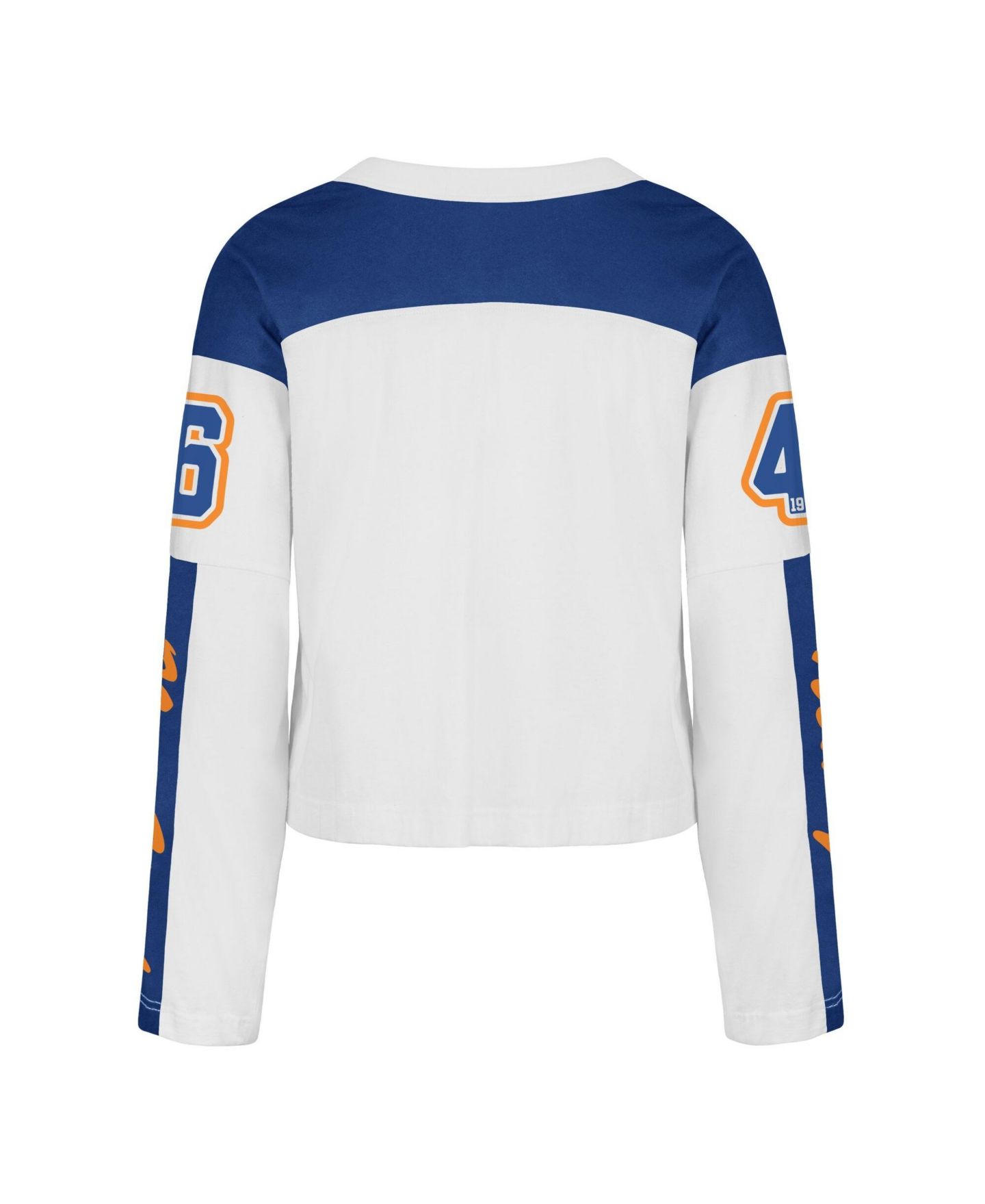 Женская футболка '47 Brand White New York Knicks Cropped Exclamation Metro Jersey Long-Sleeve — фото 2