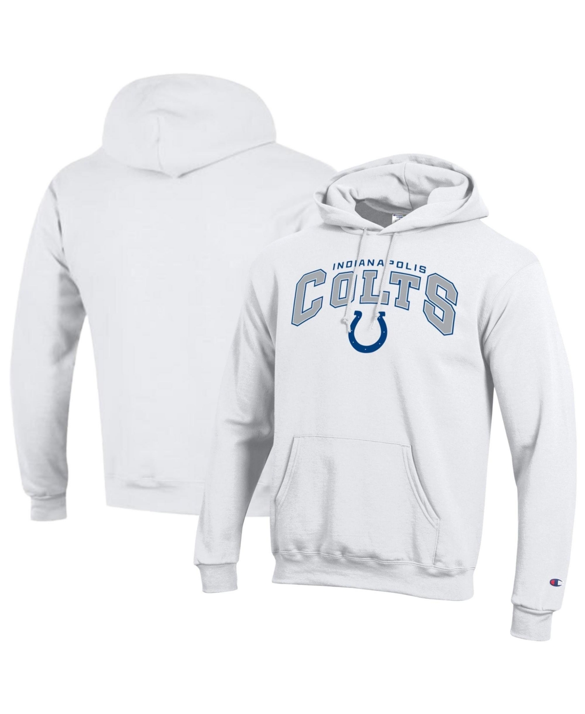 Champion Men's White Indianapolis Colts Power blend Arch over Logo Hoodie - White