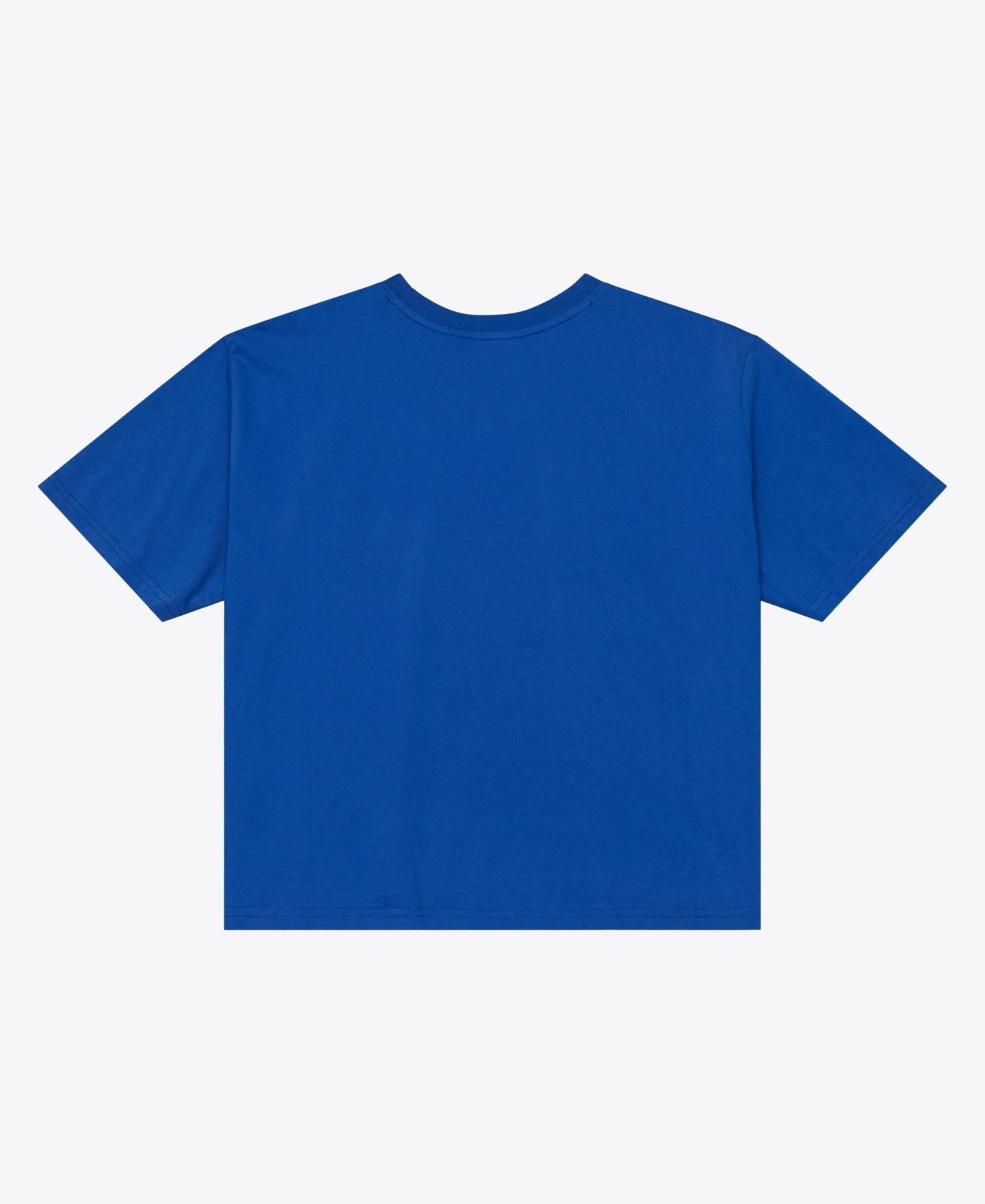 Женская футболка Mitchell & Ness Mitchell Ness Royal New York Giants Core Essentials Micro Logo Boxy Crop — фото 4