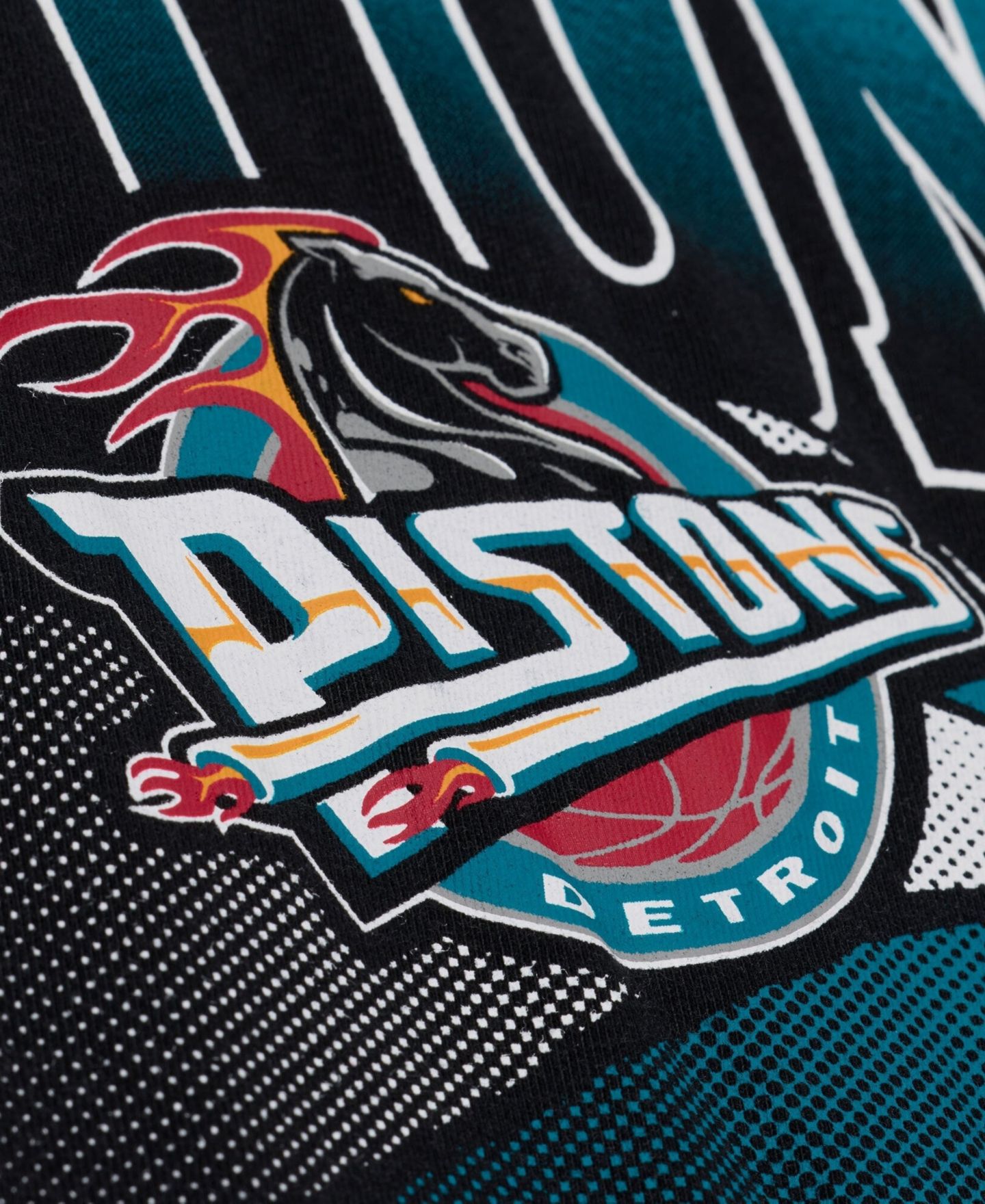 Мужская футболка Mitchell & Ness Black Detroit Pistons Core Graphic — фото 3