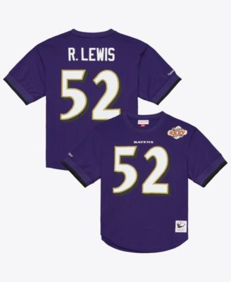 Men's Ray Lewis Purple Baltimore Ravens Retired Player Name & Number Mesh Top
