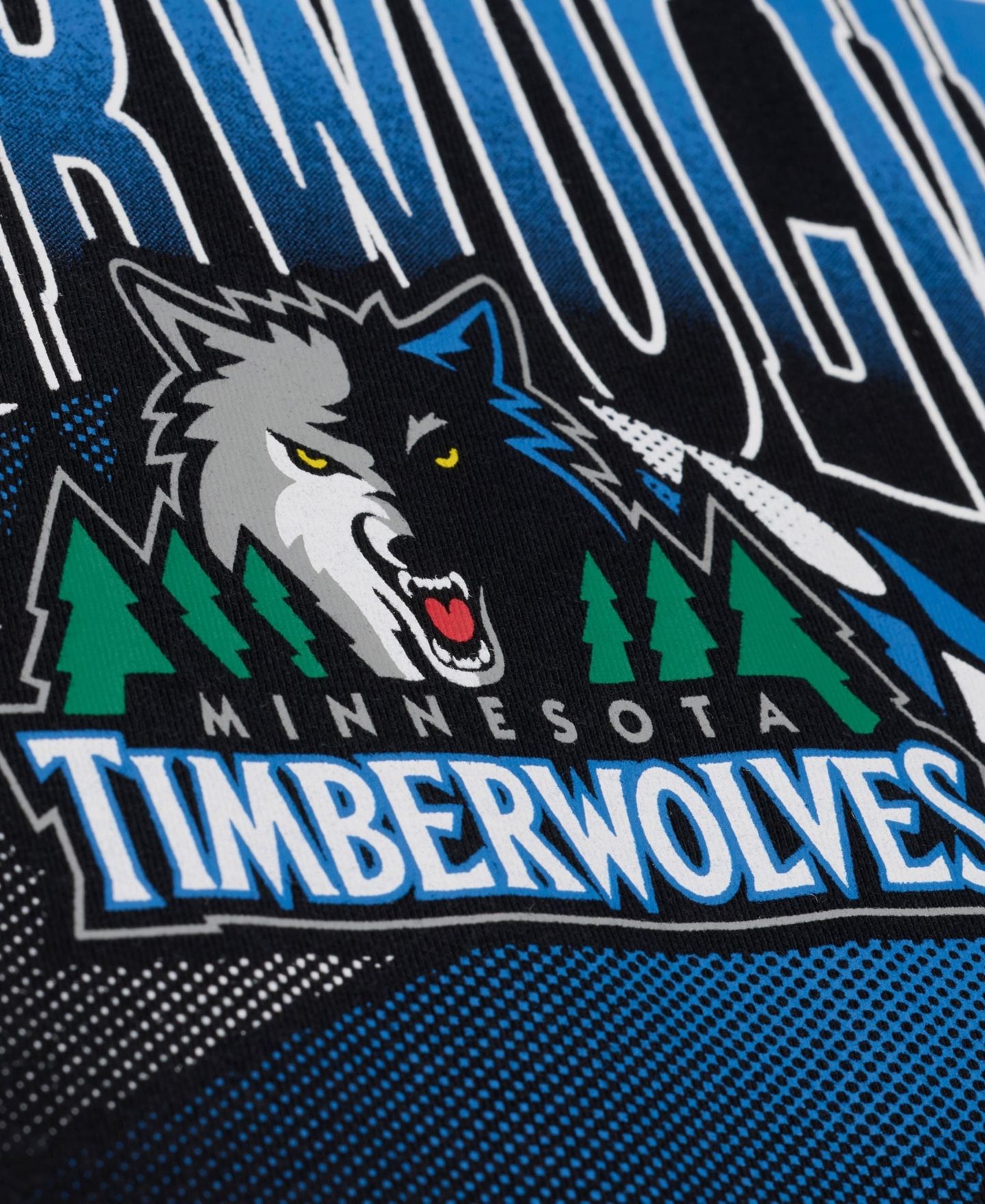 Женская футболка Mitchell & Ness Mitchell Ness Black Minnesota Timberwolves Street Graphic Boxy Crop — фото 4