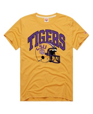 Men's and Women's Gold LSU Tigers Retro Helmet Tri-Blend T-Shirt