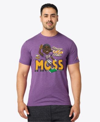 Men's and Women's Randy Moss Purple Minnesota Vikings Caricature Player Graphic Tri-Blend T-Shirt