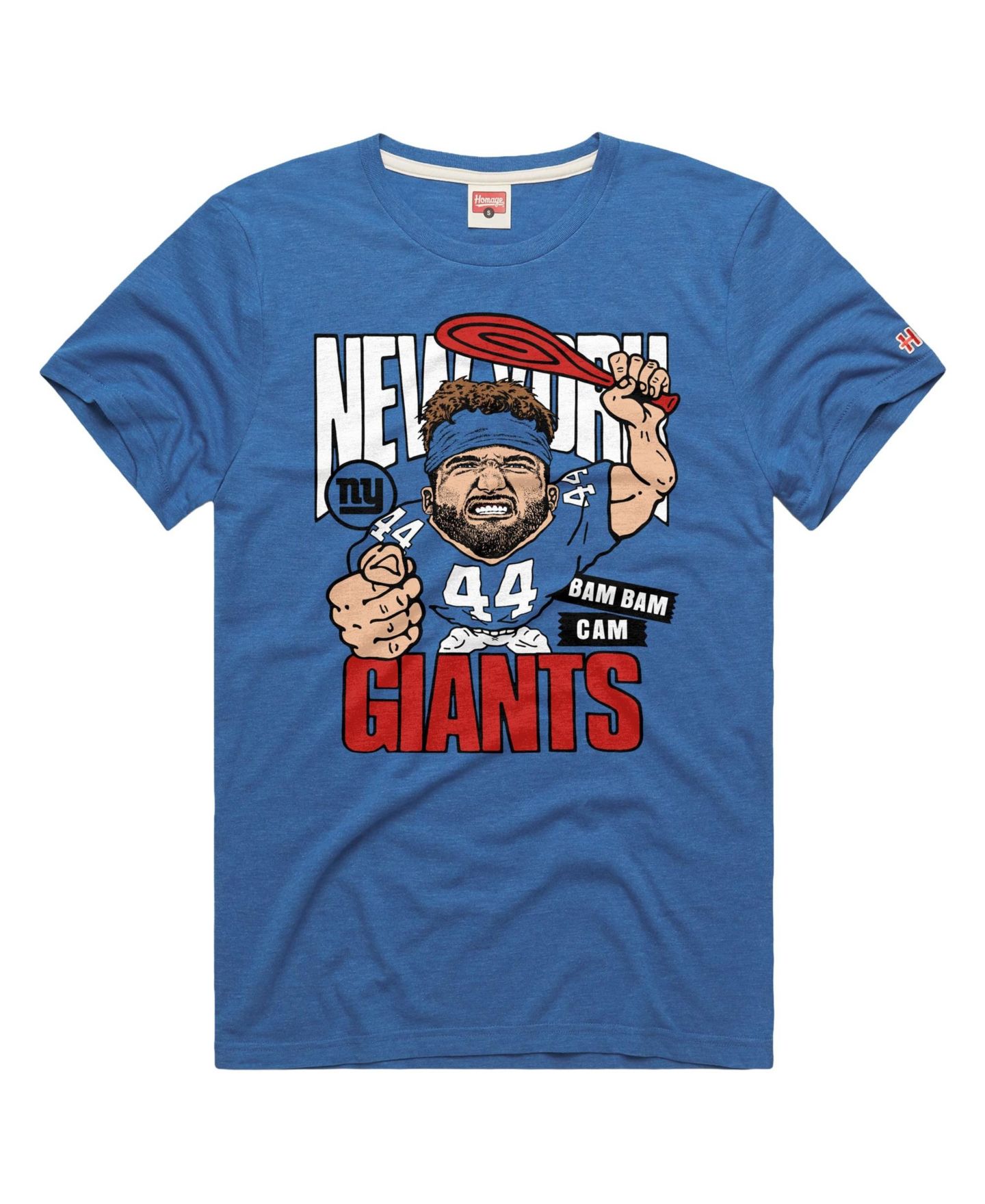Футболка Homage Cam Skattebo Royal New York Giants Caricature Player Graphic Tri-Blend — фото 2