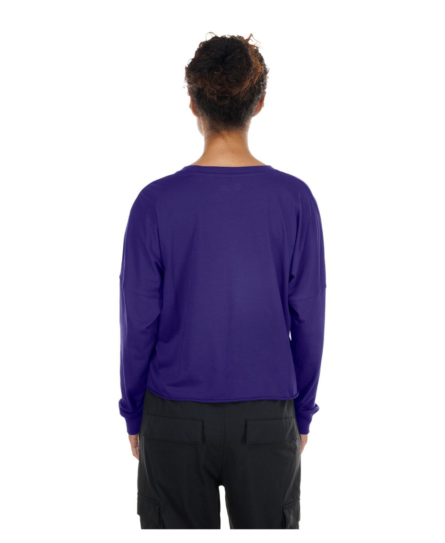 Женская футболка New Era Purple Baltimore Ravens Cropped Oversized Long-Sleeve — фото 2