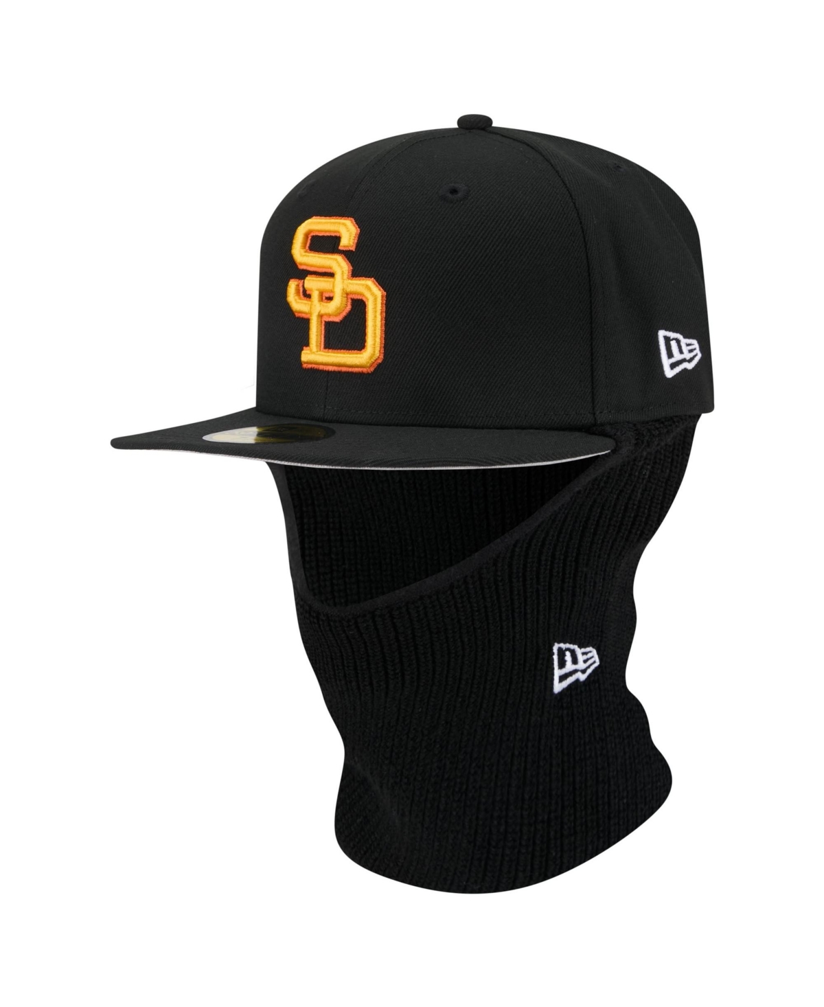 New Era Men's Black San Diego Padres Ski Mask 59FIFTY Fitted Hat - Black