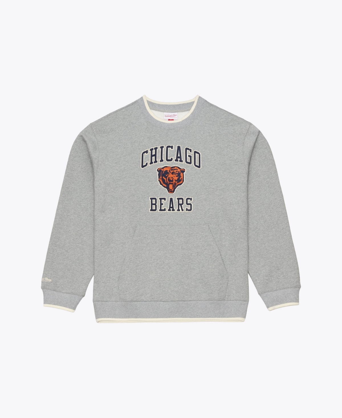 Mitchell & Ness Men's Heather Gray Chicago Bears Premium Essentials Crew Sweatshirt - Heather Gray