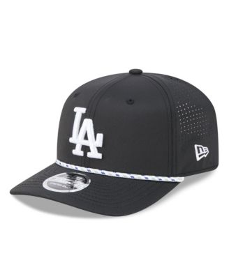Men's Black Los Angeles Dodgers Vented 9SEVENTY Rope Adjustable Hat
