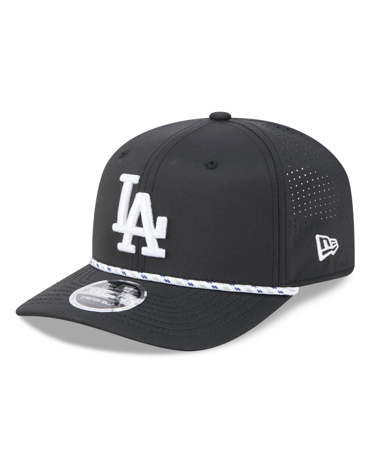New Era Men's Black Los Angeles Dodgers Vented 9SEVENTY Rope Adjustable Hat - Black