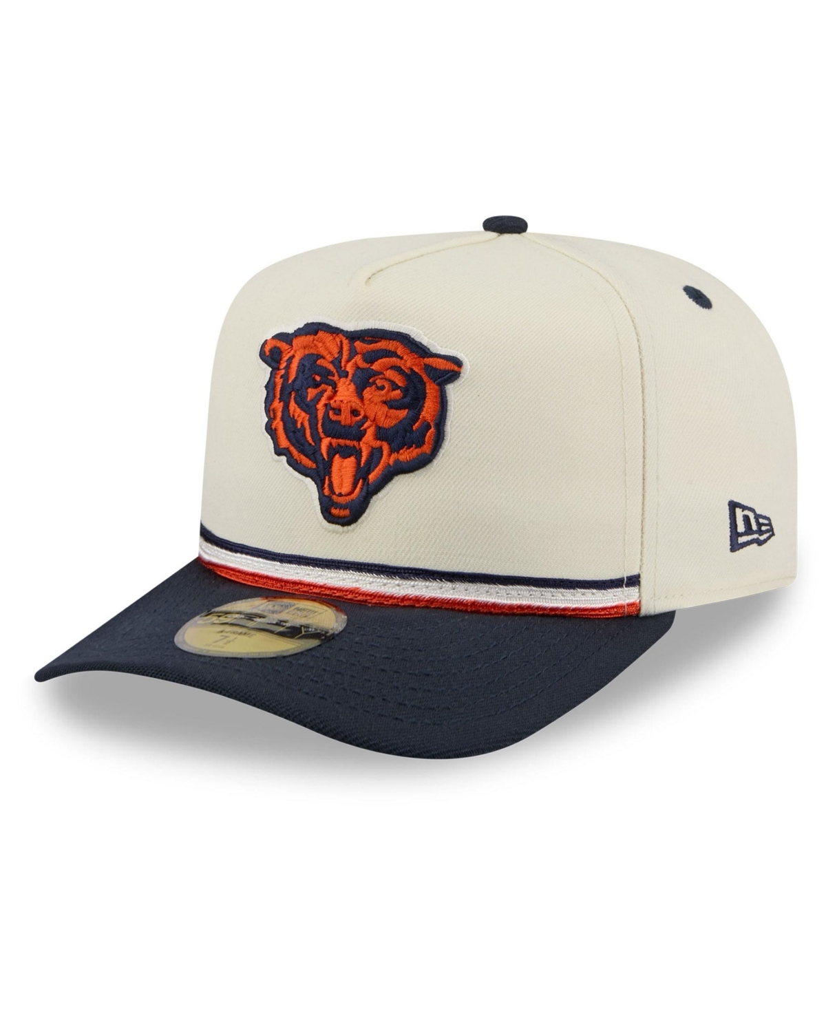 New Era Men's Cream/Navy Chicago Bears Vintage A-Frame 59FIFTY Fitted Hat - Cream, Navy