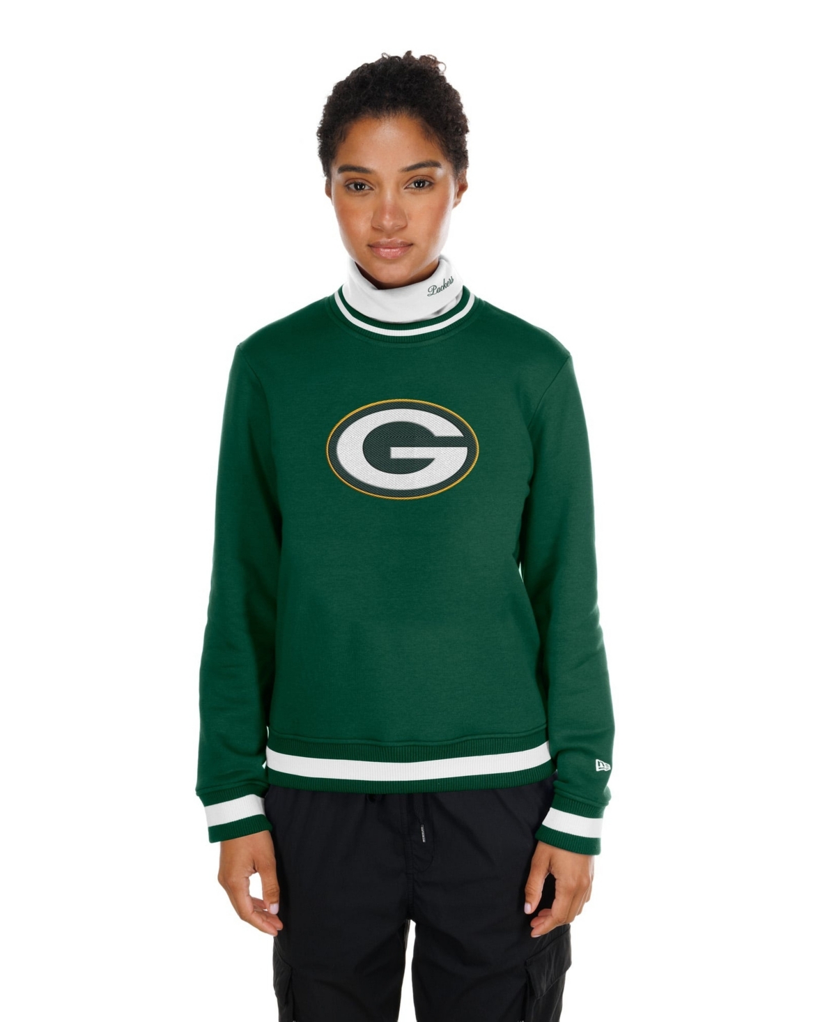 New Era Women's Dark Green Bay Packers Sport Classics Turtleneck - Dark Green