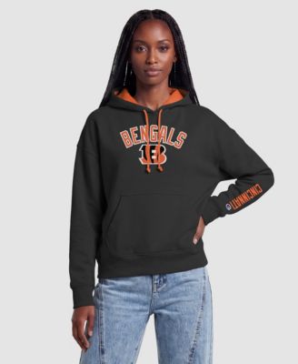 Women's Black/Orange Cincinnati Bengals Contrast Liner Hoodie