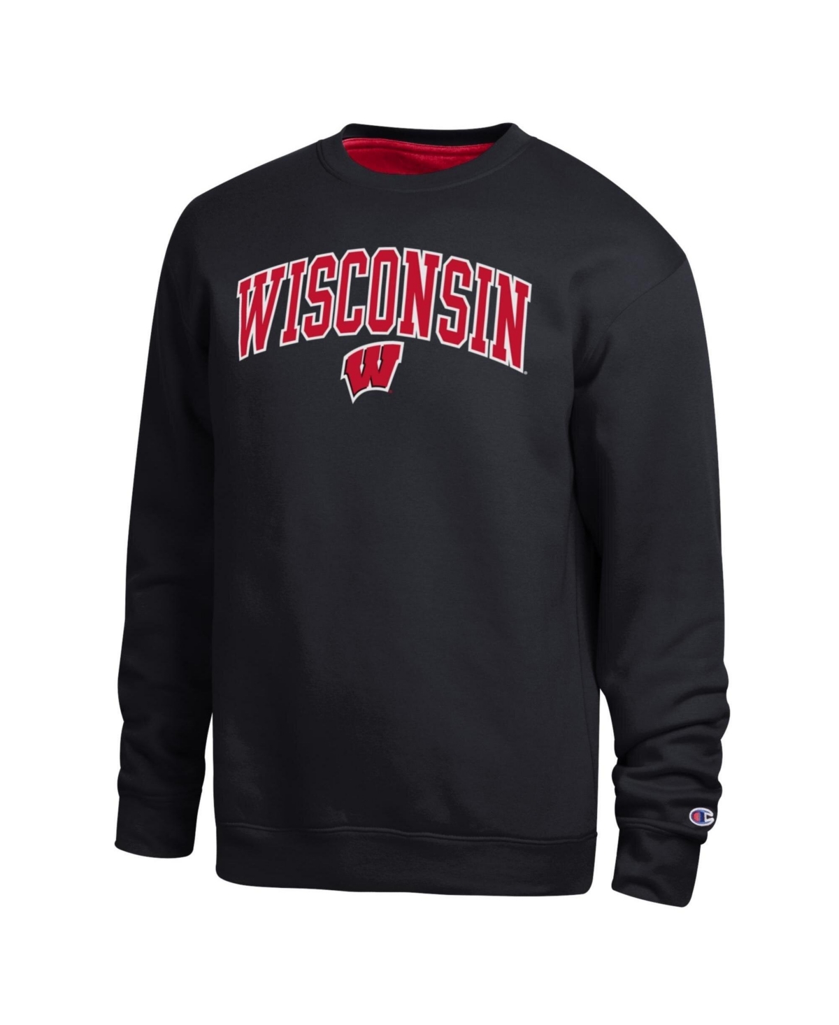 Champion Men's Black Wisconsin Badgers Arch Sweatshirt - Black