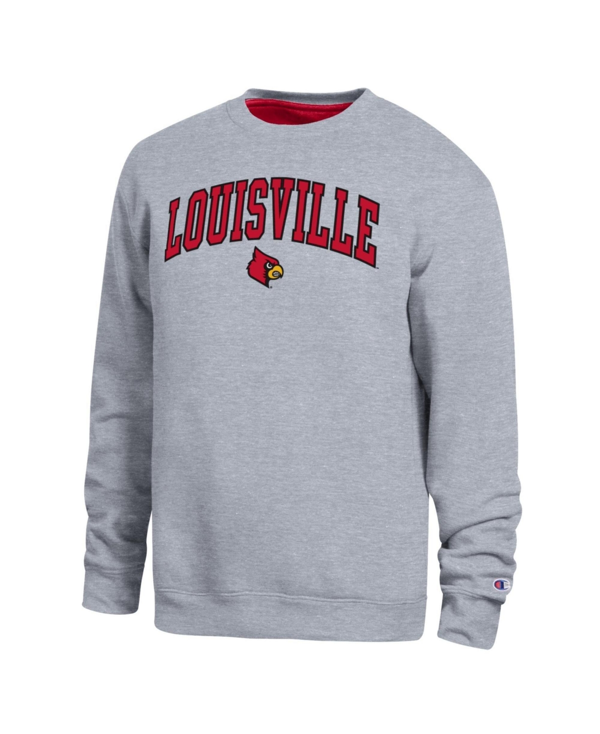 Champion Men's Heather Gray Louisville Cardinals Arch Sweatshirt - Heather Gray