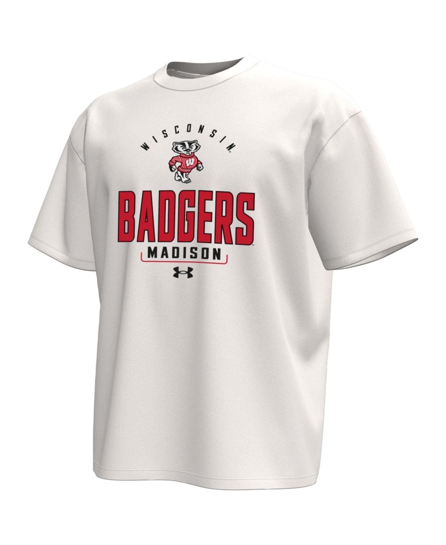 Мужская футболка Under Armour Cream Wisconsin Badgers Gameday Icon — фото 2