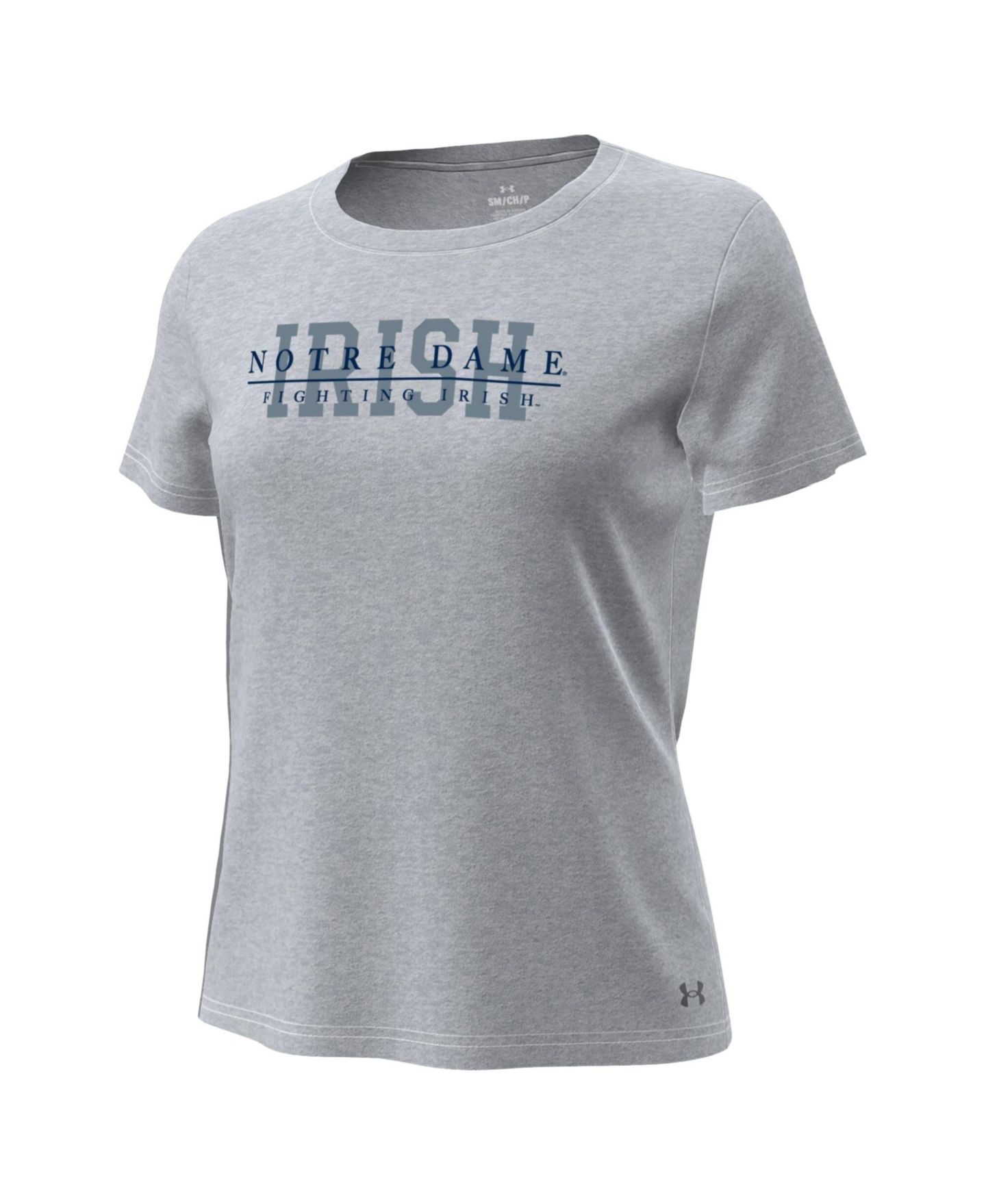 Женская футболка Under Armour Gray Notre Dame Fighting Irish Tech Stretch — фото 2