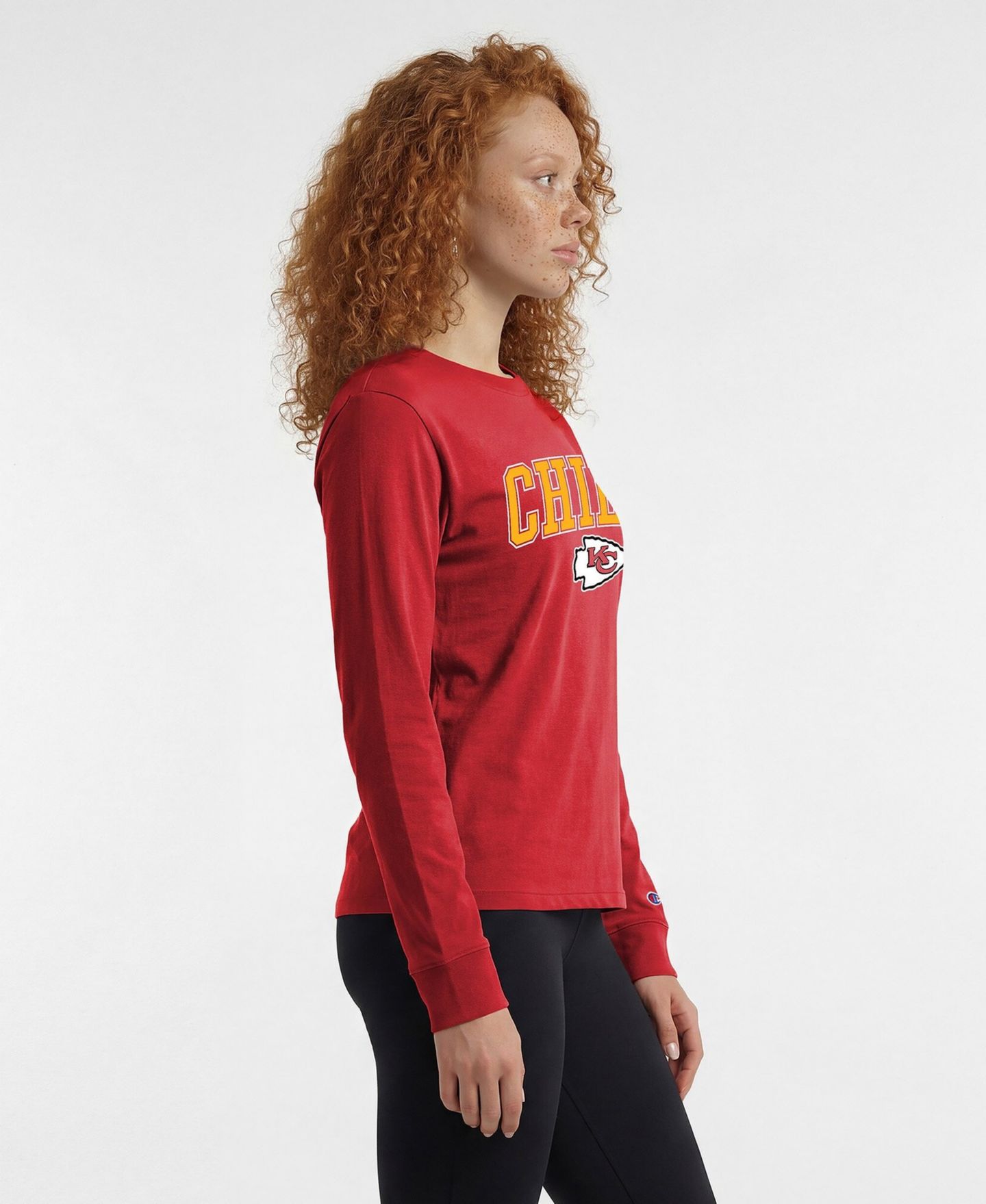 Женская футболка Champion Red Kansas City Chiefs Core Logo Long-Sleeve — фото 4