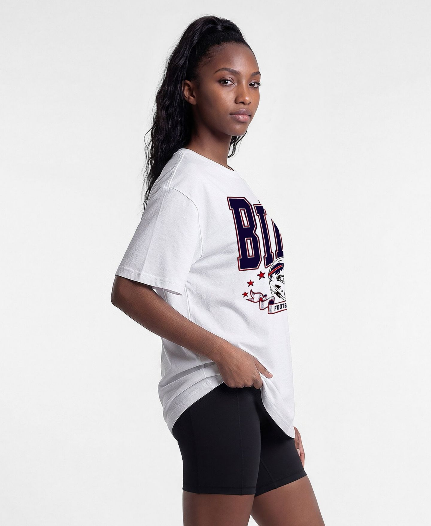 Женская футболка Champion White Buffalo Bills Oversized — фото 4