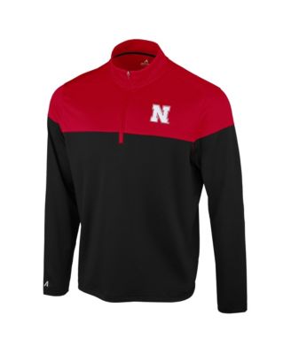 Men's Black Nebraska Huskers Hinder Color block Quarter-Zip Pullover