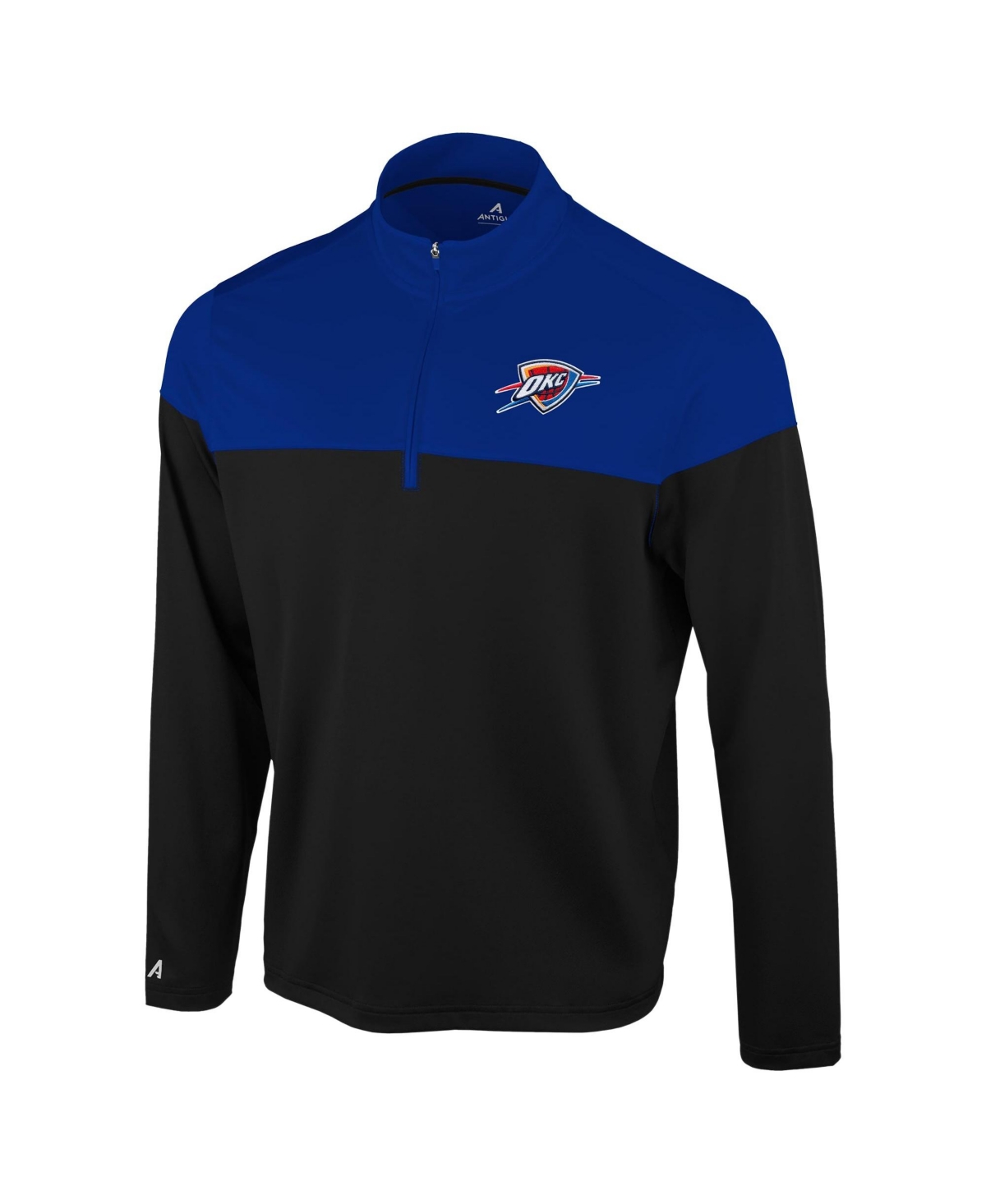 Antigua Men's Black/Blue Oklahoma City Thunder Hinder Quarter-Zip Pullover - Black, Blue