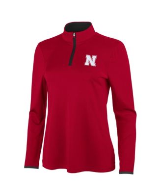 Women's Scarlet/Black Nebraska Huskers Brink Quarter-Zip Pullover