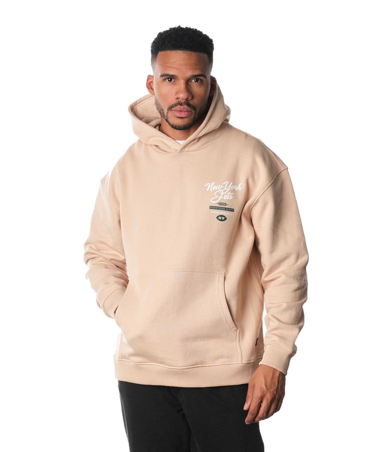 The Wild Collective Men's and Women's Cream New York Jets Fleece Pullover Hoodie - Cream