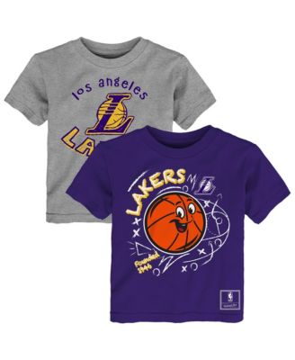 Toddler Purple/Heather Gray Los Angeles Lakers Sketched Up T-Shirt Set, 2-Pack